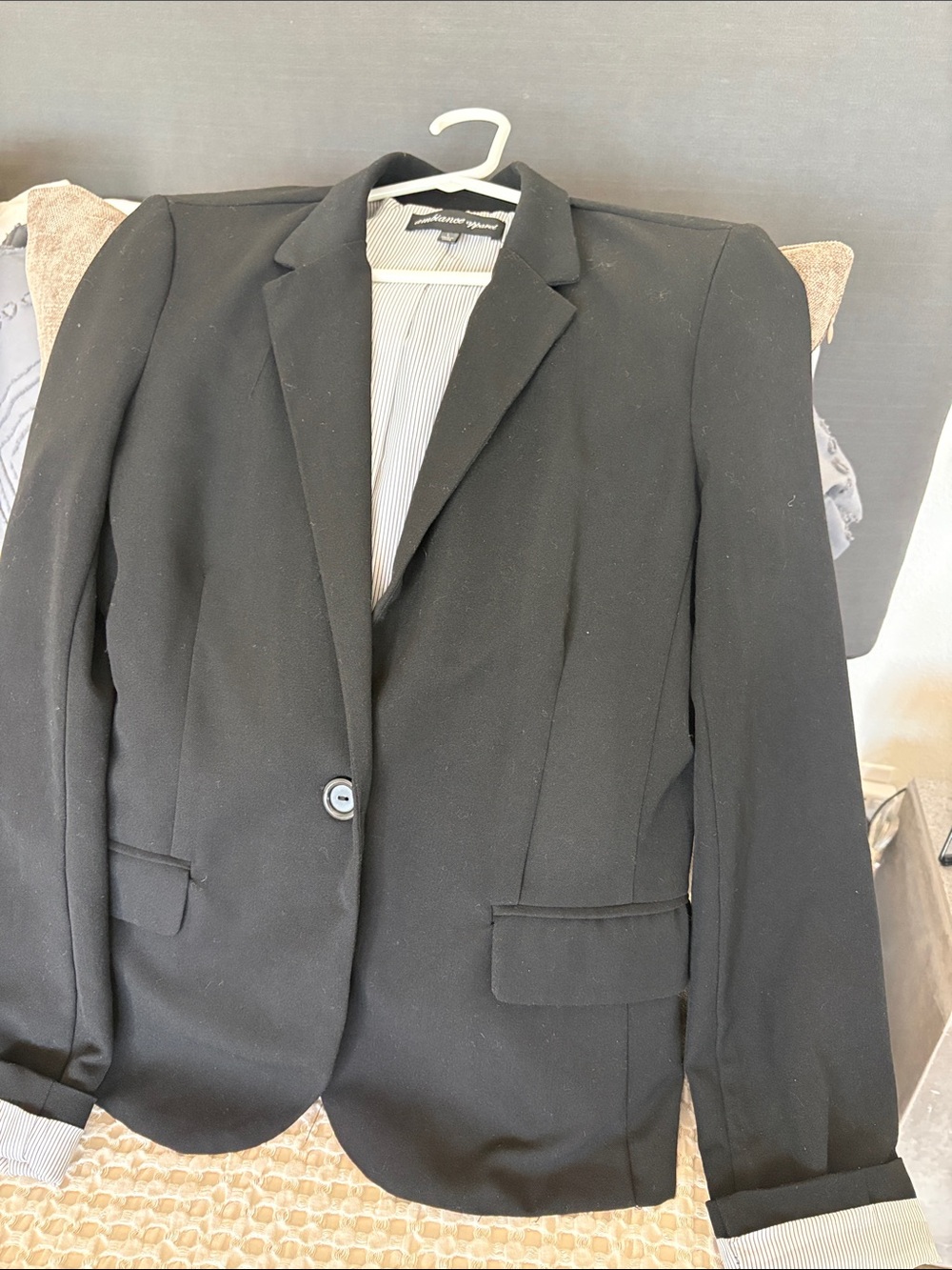 Ambiance Black Single-Button Women's Blazer